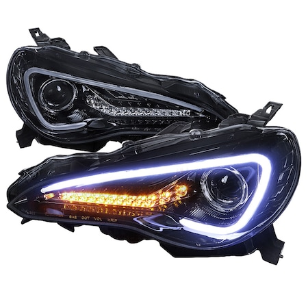 Spec-D Tuning 12-14 Scion Frs Projector Headlights Glossy Black Smoked Lens LHP-FRS12G-TM